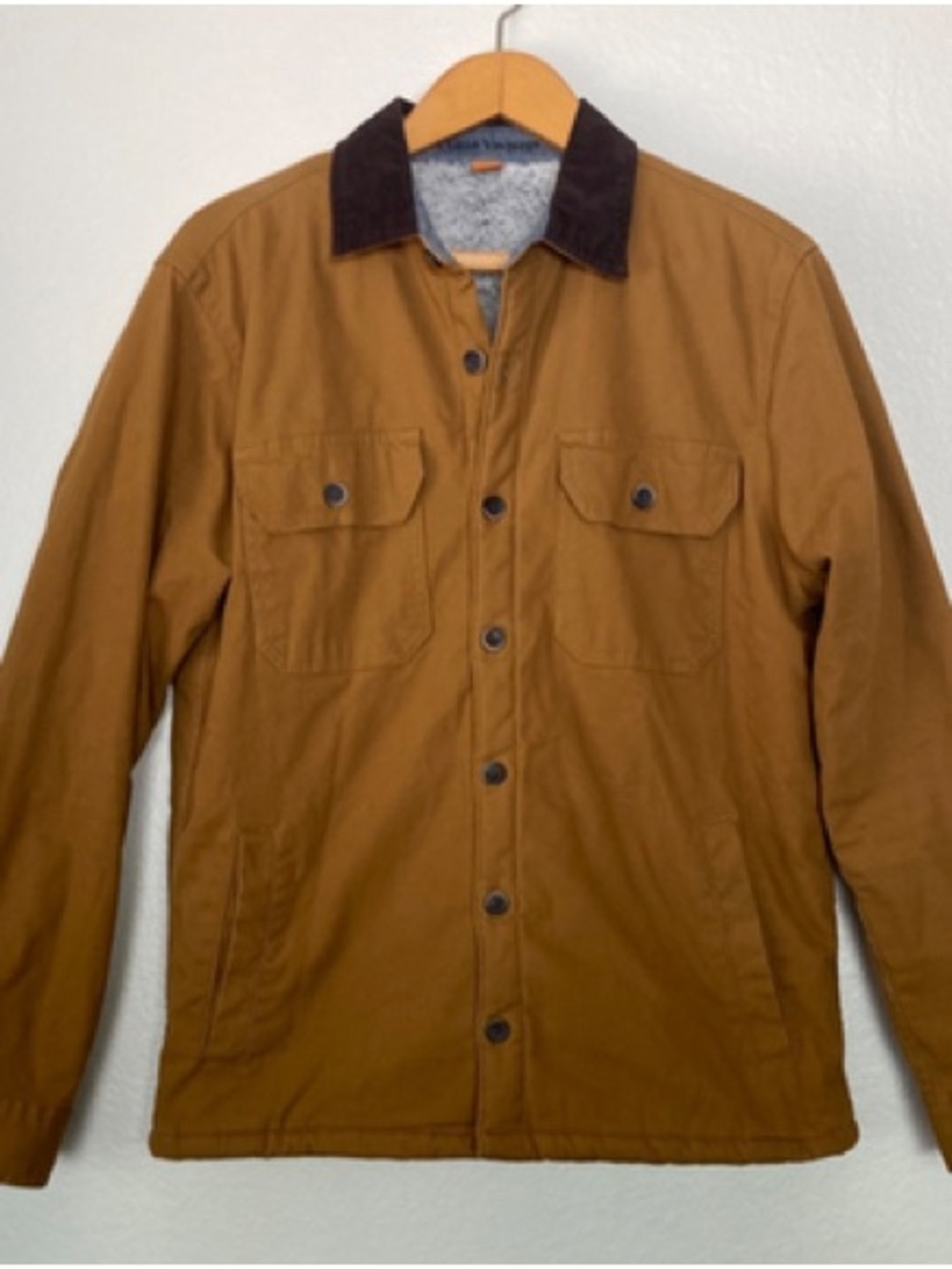 Tailor Vintage Tan Canvas Field Jacket with Dark Brown Collar